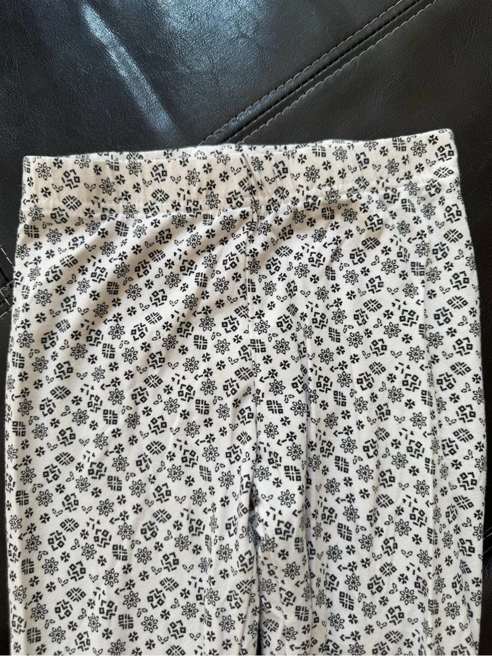 Carter's - Girl’s White Snowflake Leggings with Reindeer Hem Accents